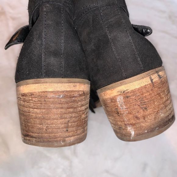 Used Malrose Market Booties Suede Black Woman Athleisure Wear Booties Comfy Warm - Picture 7 of 8